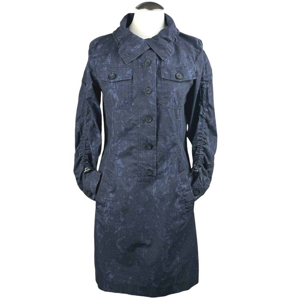 Michael Kors Women's Dress Navy Blue Medium Long‎ Sleeve Button Front Career